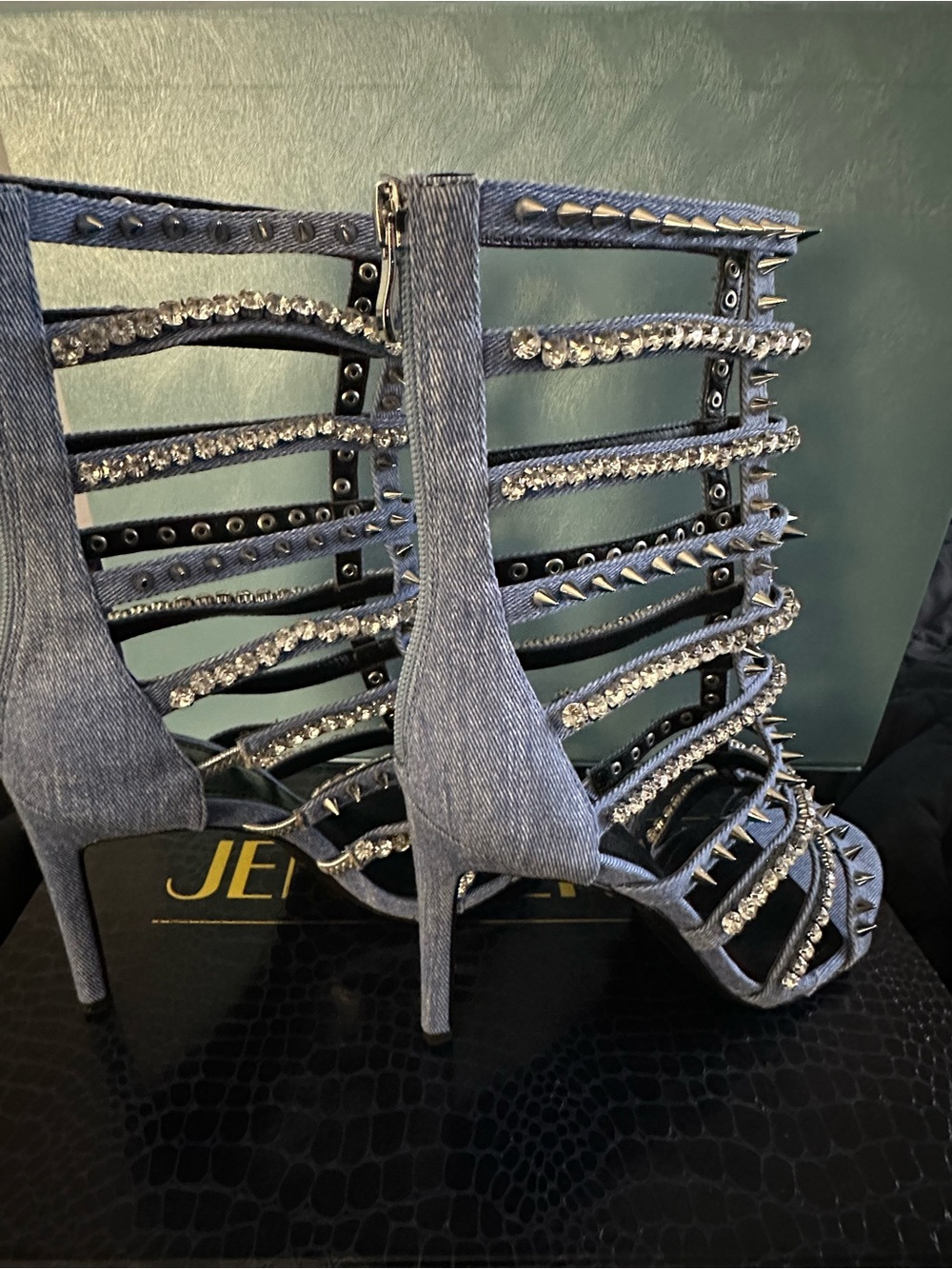 Jennifer Le Denim Razor heels - Picture 6 of 8